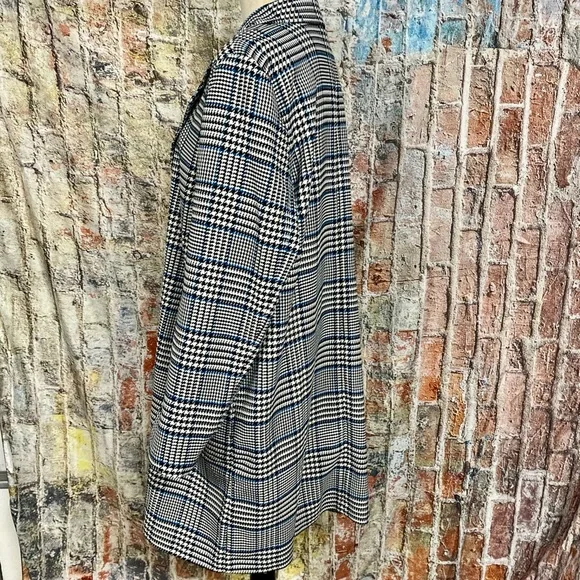 J Jill Long Plaid Duster Open Front Tunic Overcoat Sz L - Picture 6 of 9